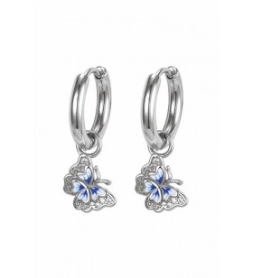 JEWELS PENDIENTE MARIPOSA PLATA CELESTE