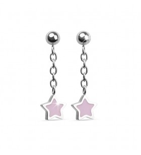 JEWELS PENDIENTE ESTRELLA ROSA COLGANTE