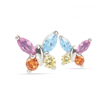 JEWEL PENDIENTES MARIPOSA BRILLANTE DE COLORES